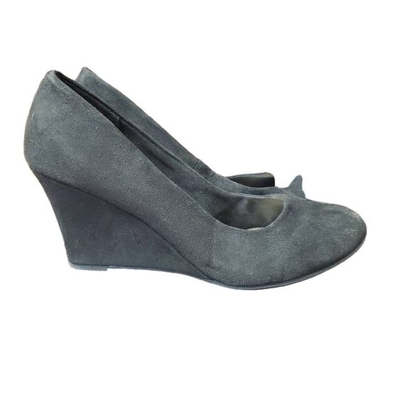 dexflex comfort Shoes - Dexflex Comfort Shoes Women's Wedge Black Faux Suede Round Toe Shoes Size 9.5